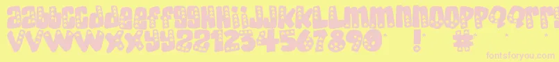 American Donuts Font – Pink Fonts on Yellow Background