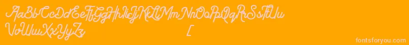 American Lemon Font – Pink Fonts on Orange Background