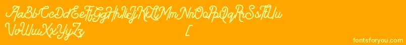 American Lemon-Schriftart – Gelbe Schriften auf orangefarbenem Hintergrund