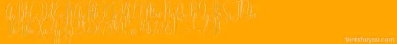 American Script-Schriftart – Rosa Schriften auf orangefarbenem Hintergrund