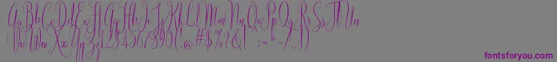 American Script-Schriftart – Violette Schriften auf grauem Hintergrund