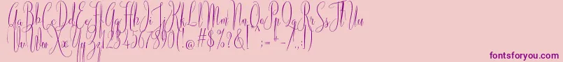 Fonte American Script – fontes roxas em um fundo rosa