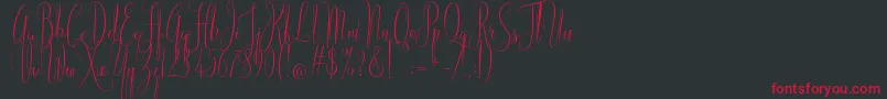 American Script-Schriftart – Rote Schriften auf schwarzem Hintergrund