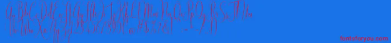 American Script-Schriftart – Rote Schriften auf blauem Hintergrund