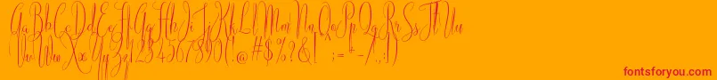 American Script-Schriftart – Rote Schriften auf orangefarbenem Hintergrund