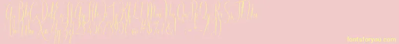 American Script-Schriftart – Gelbe Schriften auf rosa Hintergrund