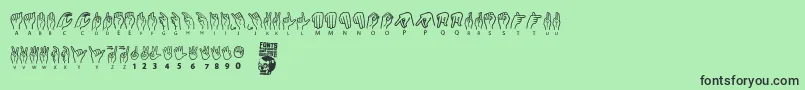 More about American Sign Lenguage Font American Sign Lenguage Font – Black Fonts on Green Background