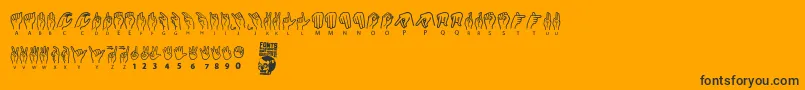 American Sign Lenguage Font – Black Fonts on Orange Background