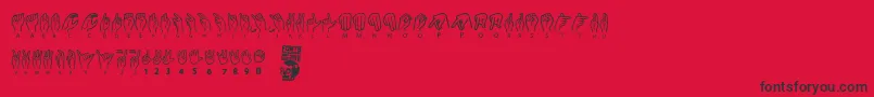 American Sign Lenguage Font – Black Fonts on Red Background
