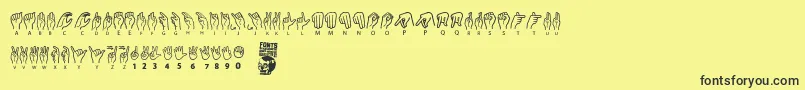 American Sign Lenguage Font – Black Fonts on Yellow Background