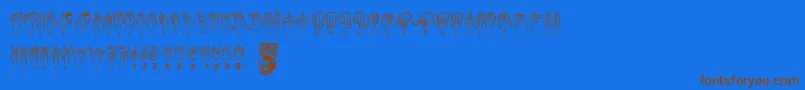 American Sign Lenguage Font – Brown Fonts on Blue Background
