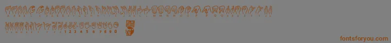 American Sign Lenguage Font – Brown Fonts on Gray Background