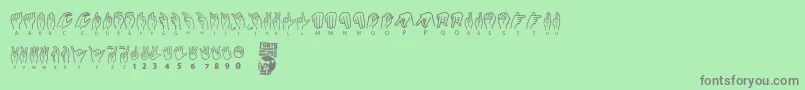 American Sign Lenguage Font – Gray Fonts on Green Background