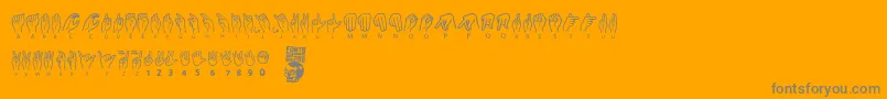 American Sign Lenguage Font – Gray Fonts on Orange Background