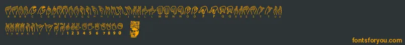 American Sign Lenguage Font – Orange Fonts on Black Background