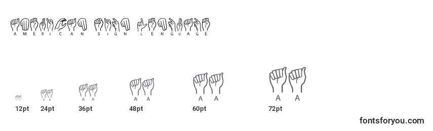 American Sign Lenguage Font Sizes