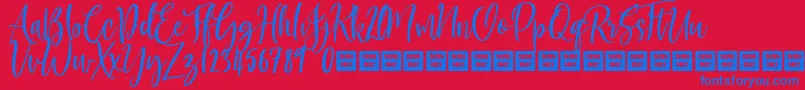 AmericanBeauty Demo Font – Blue Fonts on Red Background