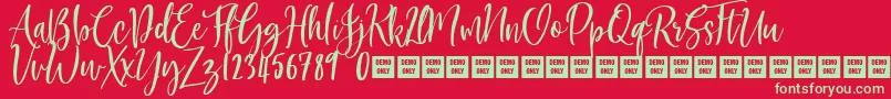 AmericanBeauty Demo Font – Green Fonts on Red Background