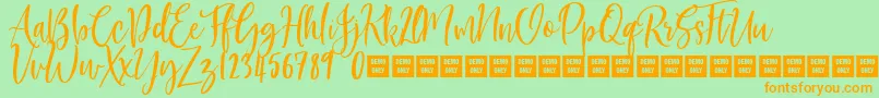 AmericanBeauty Demo Font – Orange Fonts on Green Background
