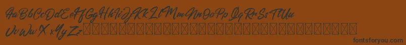 Americanism-Schriftart – Schwarze Schriften auf braunem Hintergrund