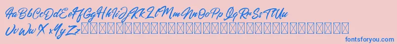 Americanism Font – Blue Fonts on Pink Background