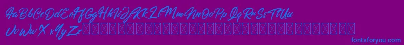 Americanism Font – Blue Fonts on Purple Background