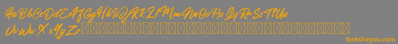 Americanism Font – Orange Fonts on Gray Background