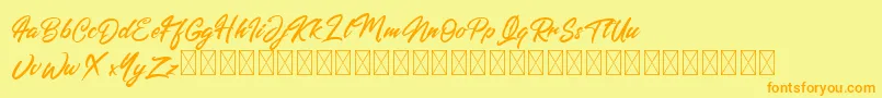 fuente Americanism – Fuentes Naranjas Sobre Fondo Amarillo