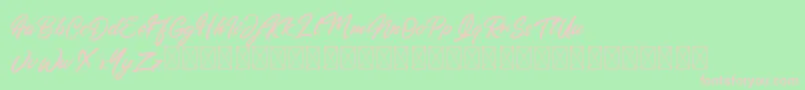 Fonte Americanism – fontes rosa em um fundo verde
