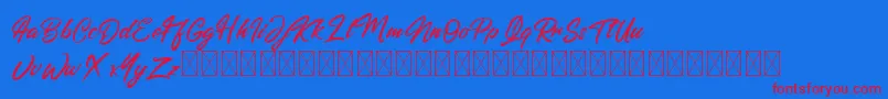 フォントAmericanism – 赤い文字の青い背景