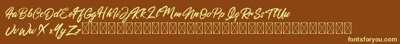 Americanism Font – Yellow Fonts on Brown Background