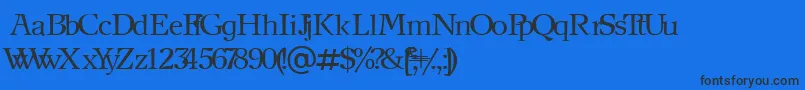 Czcionka NewjournalCyrillic – czarne czcionki na niebieskim tle