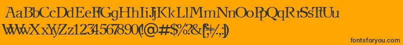 フォントNewjournalCyrillic – 黒い文字のオレンジの背景