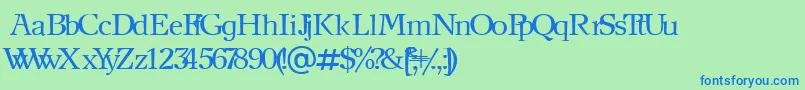 Czcionka NewjournalCyrillic – niebieskie czcionki na zielonym tle