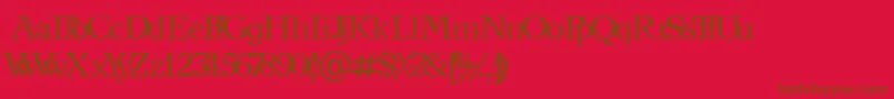 フォントNewjournalCyrillic – 赤い背景に茶色の文字