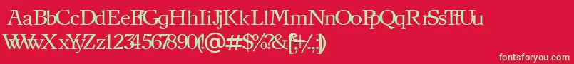 NewjournalCyrillic Font – Green Fonts on Red Background