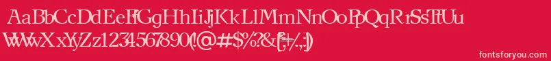 NewjournalCyrillic Font – Pink Fonts on Red Background