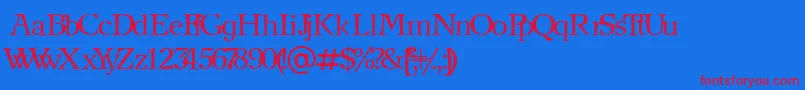 フォントNewjournalCyrillic – 赤い文字の青い背景