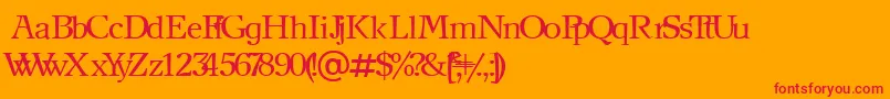 NewjournalCyrillic Font – Red Fonts on Orange Background