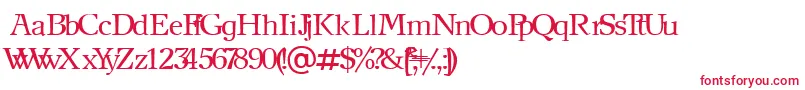 フォントNewjournalCyrillic – 白い背景に赤い文字