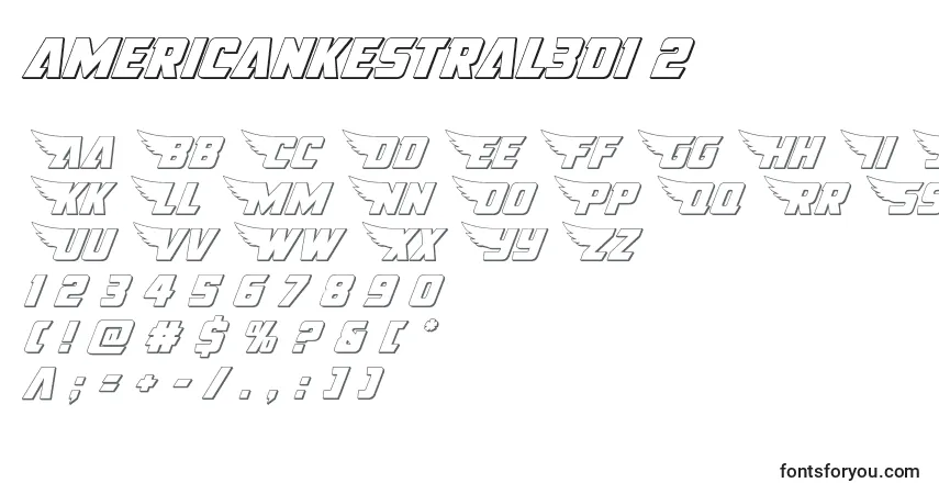 A fonte Americankestral3d1 2 – alfabeto, números, caracteres especiais