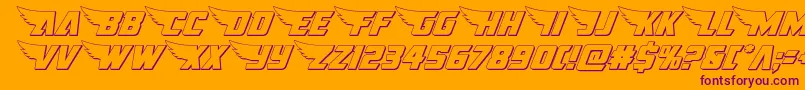 americankestral3d1 2 Font – Purple Fonts on Orange Background