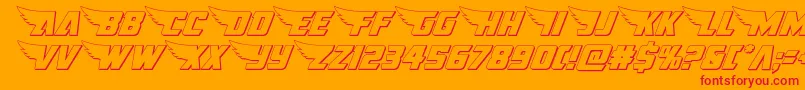 americankestral3d1 2 Font – Red Fonts on Orange Background
