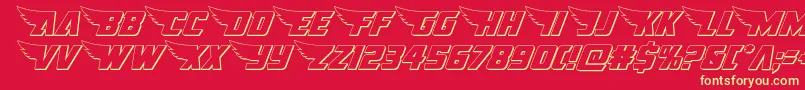 americankestral3d1 2-Schriftart – Gelbe Schriften auf rotem Hintergrund