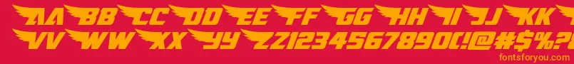 americankestralexpand1 2 Font – Orange Fonts on Red Background