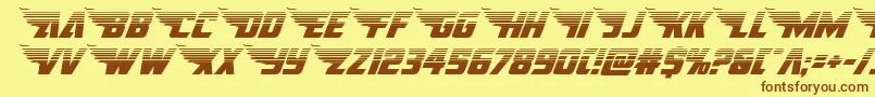 フォントamericankestralhalf1 2 – 茶色の文字が黄色の背景にあります。