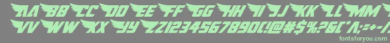 americankestralital1 2 Font – Green Fonts on Gray Background