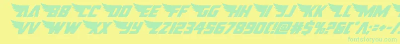 americankestralital1 2 Font – Green Fonts on Yellow Background