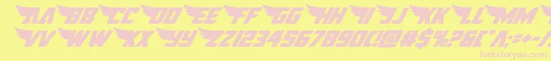 americankestralital1 2 Font – Pink Fonts on Yellow Background