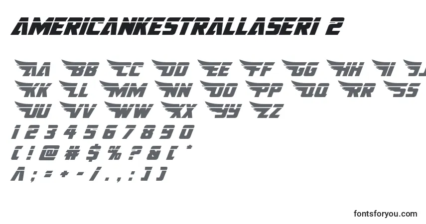 Schriftart Americankestrallaser1 2 – Alphabet, Zahlen, spezielle Symbole